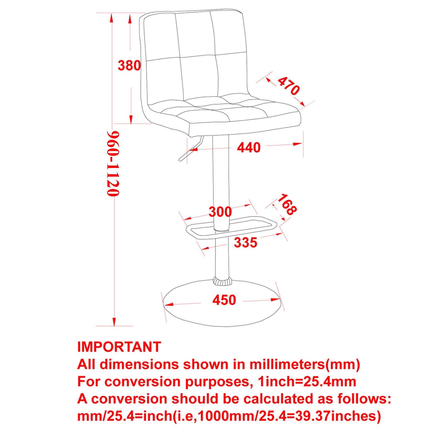 WHI - Fusion Air-Lift Stool - Set of 2