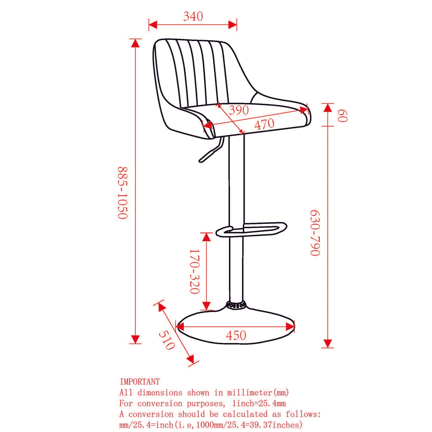 WHI - Kron Air Lift Stool -  Set of 2