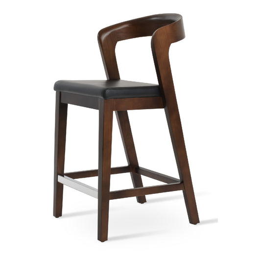 SohoConcept - Barclay Counter Stool - Solid Ash with Walnut Finish
