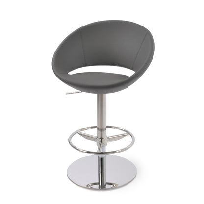 SohoConcept - Crescent Piston with Full Footrest - Polished Stainless Steel Base