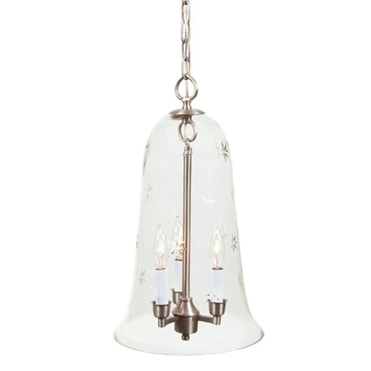 JVI Designs - Large Elongated Bell Jar Pendant with Star Glass - 11 Inch